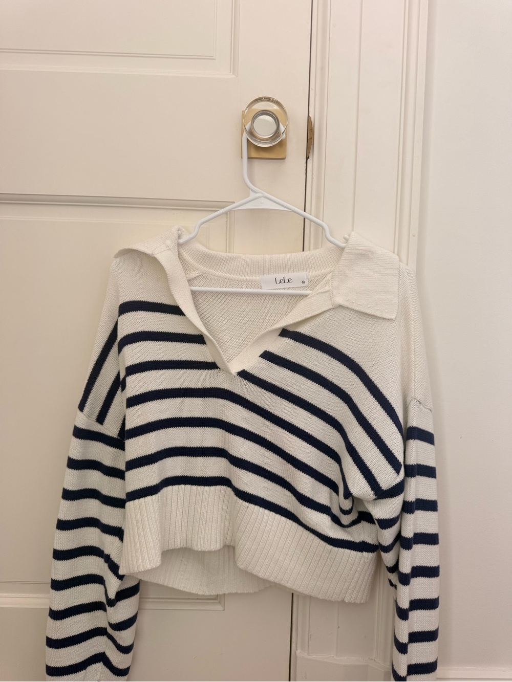 LeLe Striped Navy and White Sweater